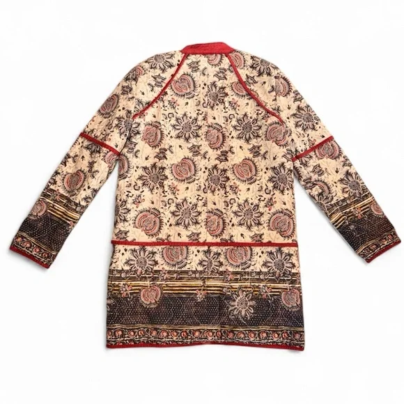 Free People Reversible Quilted Jacket – Boho Floral Print Zip Front - Size S - Picture 4 of 11